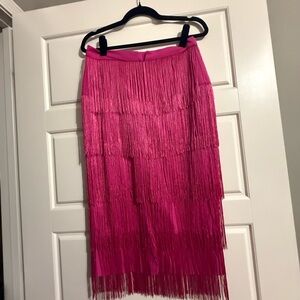 Elegant Pink Fringe Skirt